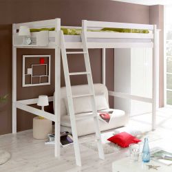 Hochbett in Weiß Kiefer massiv 90x200 cm oder 140x200 cm günstig online kaufen