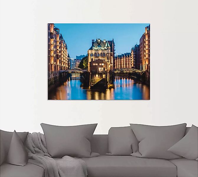 Artland Wandbild "Hamburg Wasserschloss in Speicherstadt 2", Gebäude, (1 St günstig online kaufen