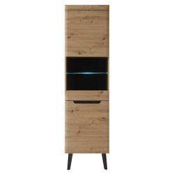 Wohnzimmervitrinenschrank im Skandi Design Wildeichefarben günstig online kaufen