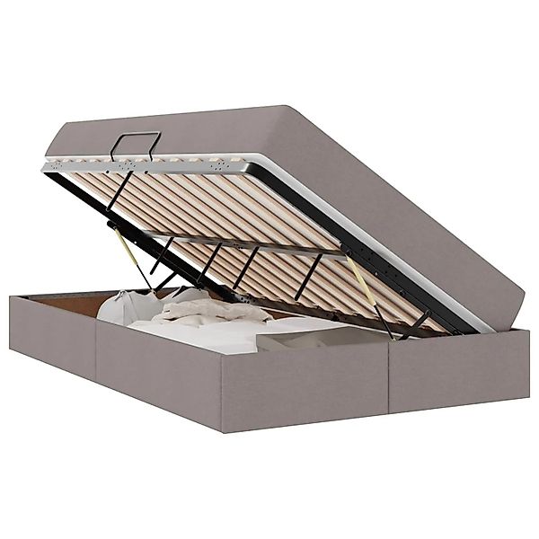 vidaXL Stauraumbett mit Matratze Taupe 120 x 200 cm Polyester 3399655 günstig online kaufen