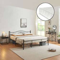 en.casa Metallbett, »Vadsø« Bettgestell Doppelbett schwarz günstig online kaufen