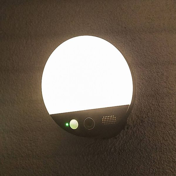 OSRAM SMART+ WiFi Außenwandlampe ROUND, Kamera, Sensor, grau günstig online kaufen