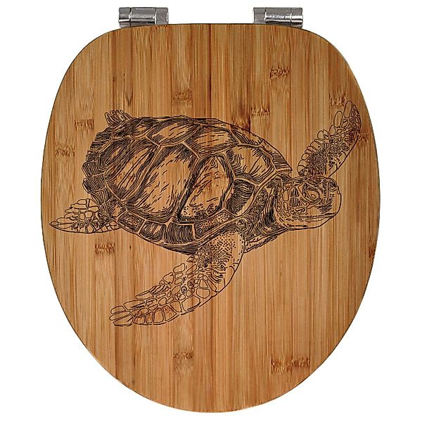 banjado WC-Sitz Bambus mit Gravur Schildkröte günstig online kaufen
