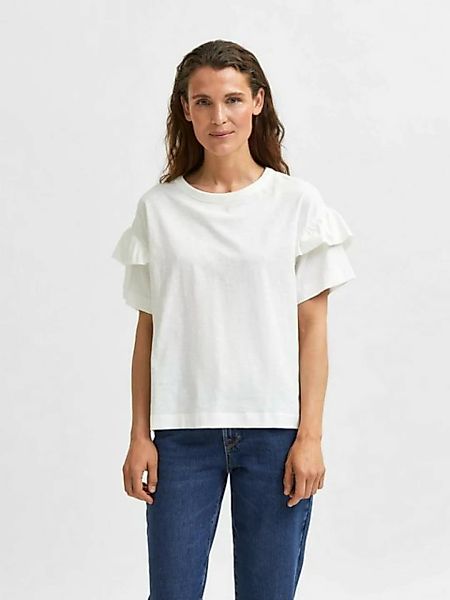 SELECTED FEMME T-Shirt Rylie (1-tlg) Volant, Rüschen, Drapiert/gerafft günstig online kaufen
