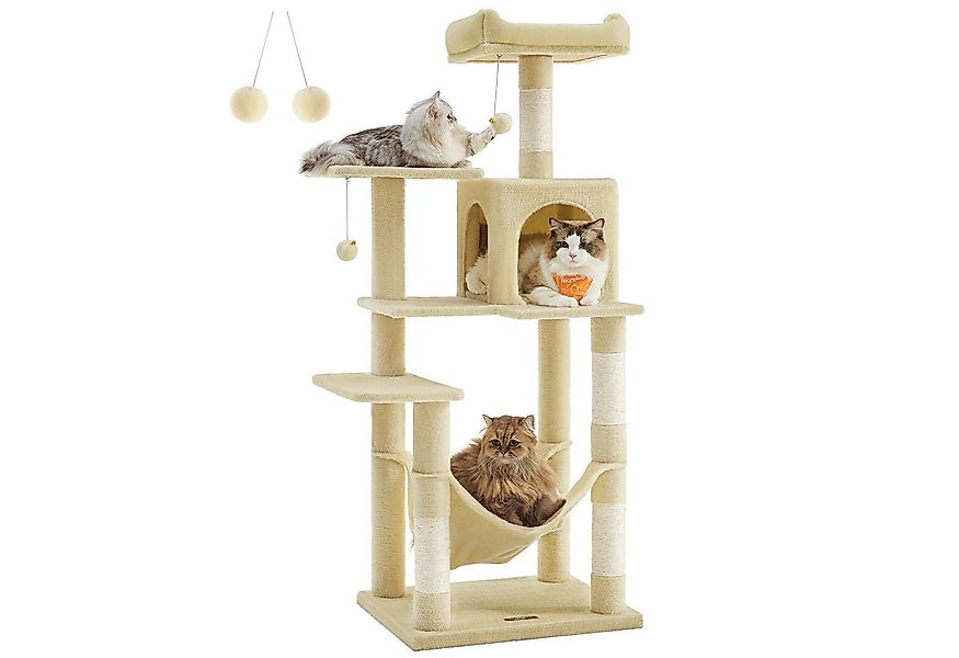 FEANDREA Kratzbaum, Katzenbaum, mit Hängematte und 1 Höhle, 143 cm, stabile günstig online kaufen