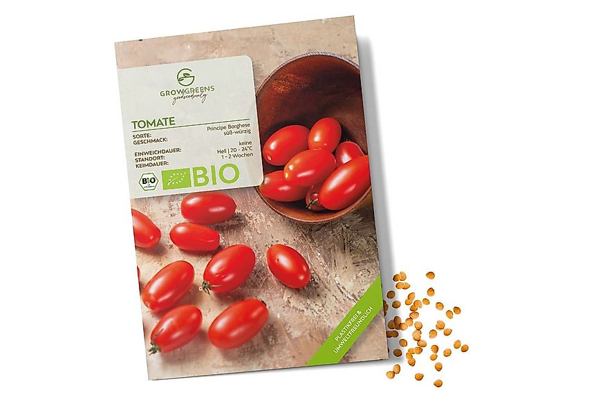 Growgreens Gemüsesamen BIO Tomatensamen (Principe Borghese) - Tomaten Saatg günstig online kaufen