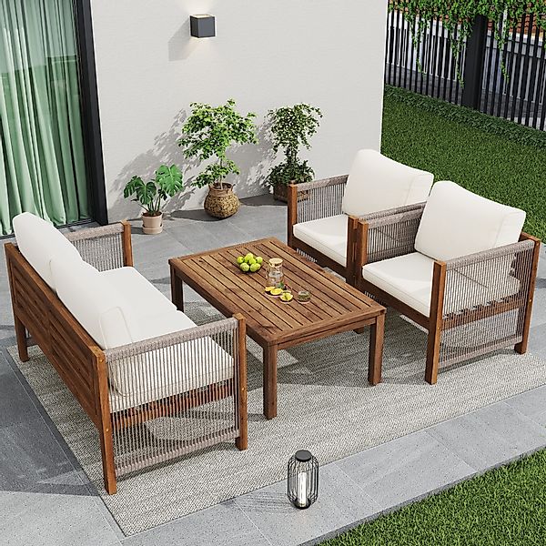 Flieks Gartenlounge-Set, Gartenmöbel Set Sitzgruppe Bank günstig online kaufen