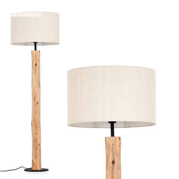 hofstein Stehlampe Stehlampe aus Holz/MetallStoff in günstig online kaufen