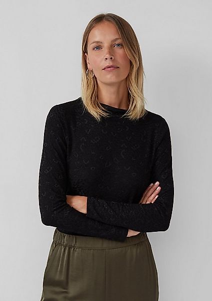 s.Oliver Langarmshirt T-Shirt Leicht glänzendes Jacquard-Shirt günstig online kaufen