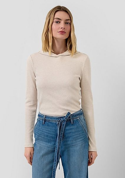 s.Oliver Langarmshirt T-Shirt Geripptes Kapuzen-T-Shirt im Slim Fit günstig online kaufen