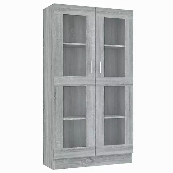 vidaXL Vitrine Vitrinenschrank Grau Sonoma 82,5x30,5x150 cm Spanplatte Glas günstig online kaufen