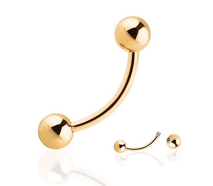 Taffstyle Augenbrauenpiercing Augenbrauenpiercing Piercing Banane Gold 1,6m günstig online kaufen