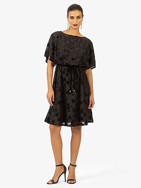 Kraimod Cocktailkleid mit Flockprint und Bindegürtel günstig online kaufen