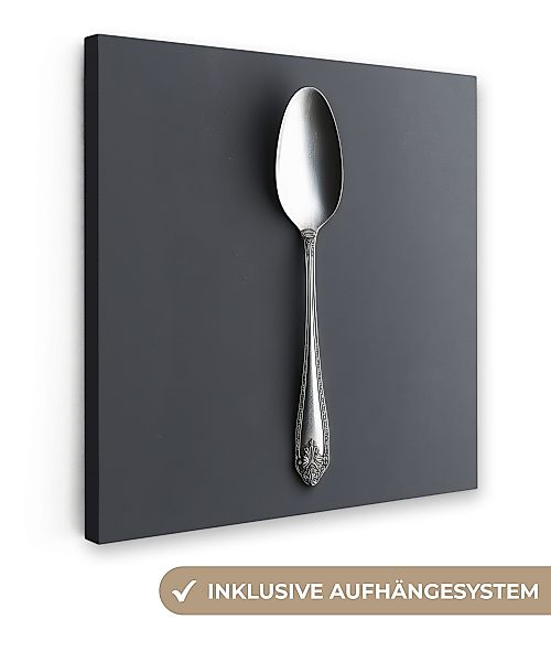 OneMillionCanvasses® Leinwandbild Silber - Metall - günstig online kaufen