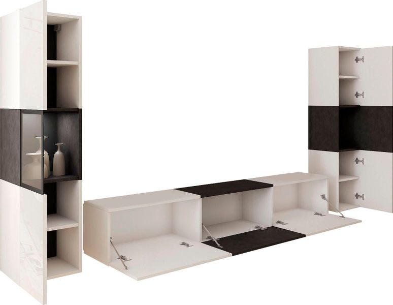 INOSIGN Wohnwand BERLIN III, Vitrine Türschlag günstig online kaufen