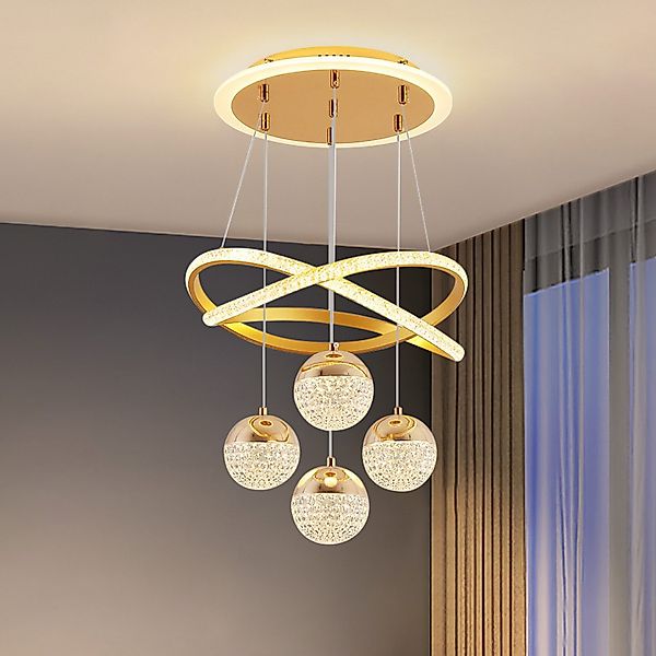 JDONG LED Pendelleuchte esstisch Hängeleuchte Schwarz/Gold günstig online kaufen