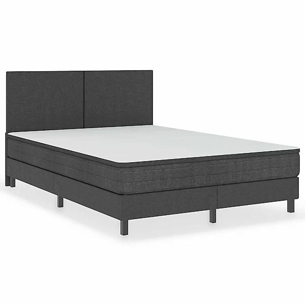 vidaXL Boxspringbett Boxspringbett Dunkelgrau Stoff 160x200 cm Doppelbett B günstig online kaufen