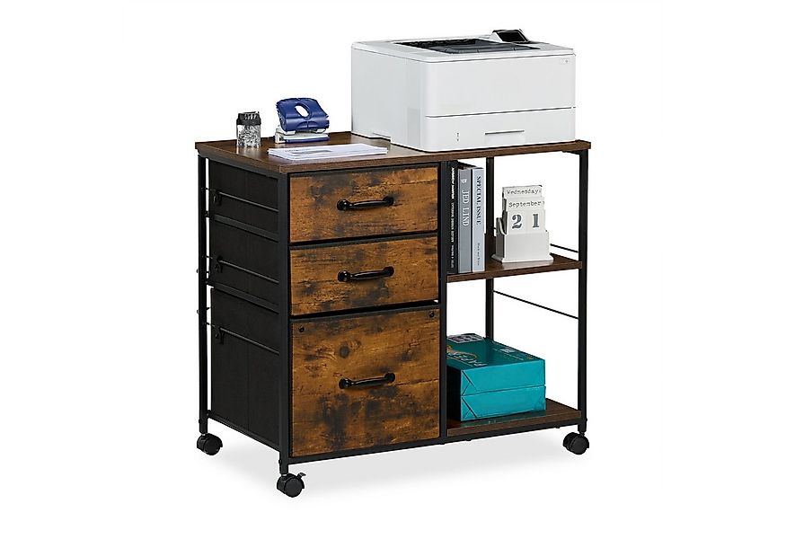 relaxdays Rollcontainer 3 Schubladen & Ablage günstig online kaufen