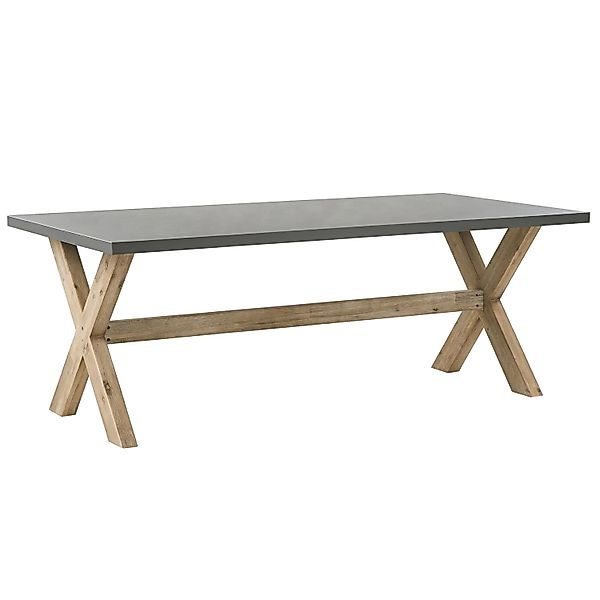 Beliani Gartentisch OLBIA Grau Heller Holzfarbton 200x100x75 günstig online kaufen