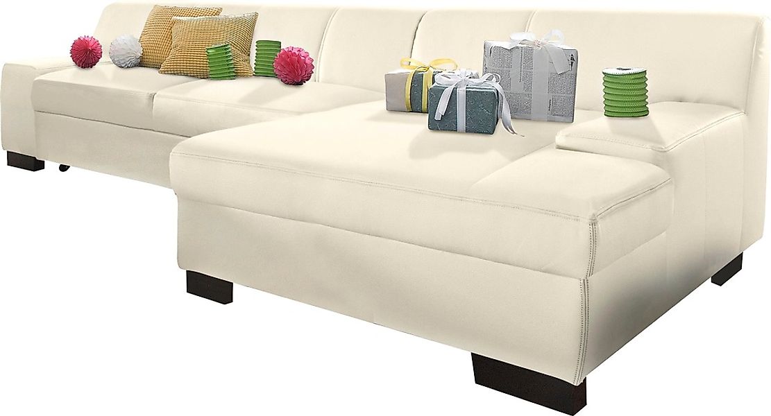 DOMO collection Ecksofa »Norma, elegant und modern, mit flachen Armlehnen, günstig online kaufen