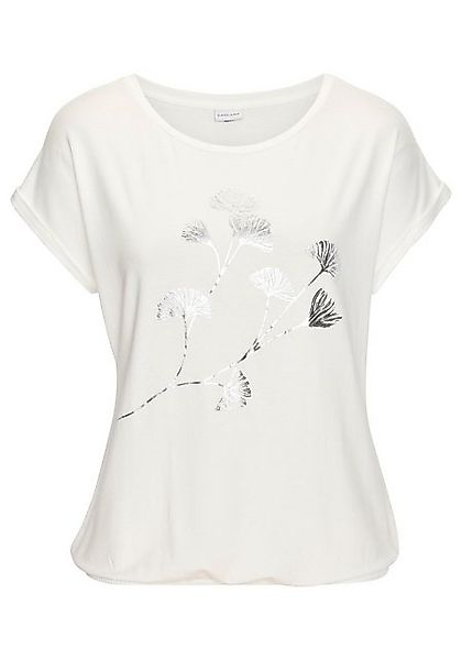 Vivance Kurzarmshirt mit schimmerndem Blumenprint aus elastischer Viskose-Q günstig online kaufen