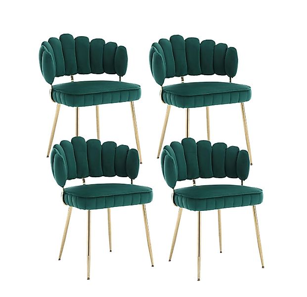 LVHOM Esszimmerstuhl Set mit goldenen Metallbeinen, Stilvoll und bequem (4 günstig online kaufen