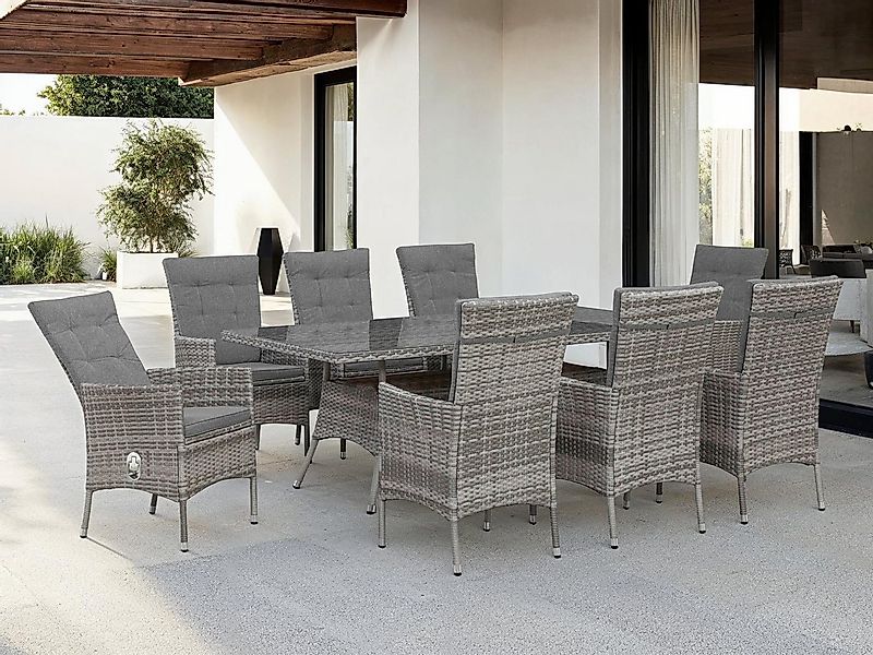 KONIFERA Garten-Essgruppe Belluno, (Set, 17-tlg., 8x Sessel, 1x Tisch 200x1 günstig online kaufen