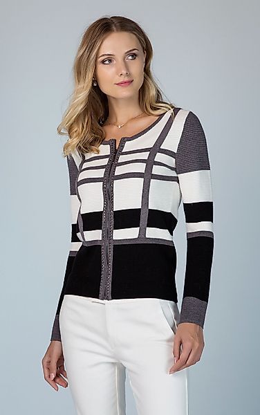 Passioni Cardigan aus Rippstrick in schwarz günstig online kaufen