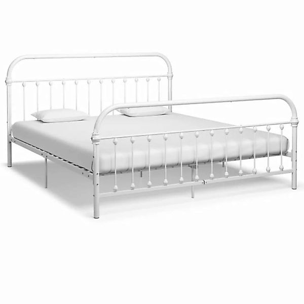 furnicato Bett Bettgestell Weiß Metall 180×200 cm günstig online kaufen