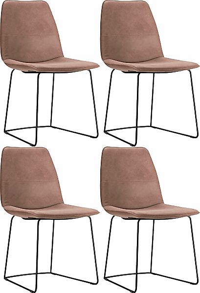 freistil ROLF BENZ Schalenstuhl "117" 4 tlg. mit schmalem Metallgestell in günstig online kaufen