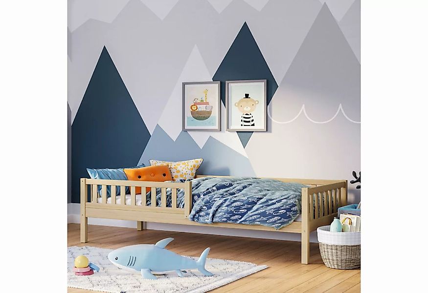 Bellabino Kinderbett Vils (Bett 90x200 cm, natur), mit Lattenrost und Rausf günstig online kaufen