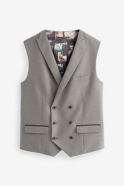 Next Anzugweste Anzug-Weste mit Fischgrätmuster und Paspel (1-tlg) günstig online kaufen