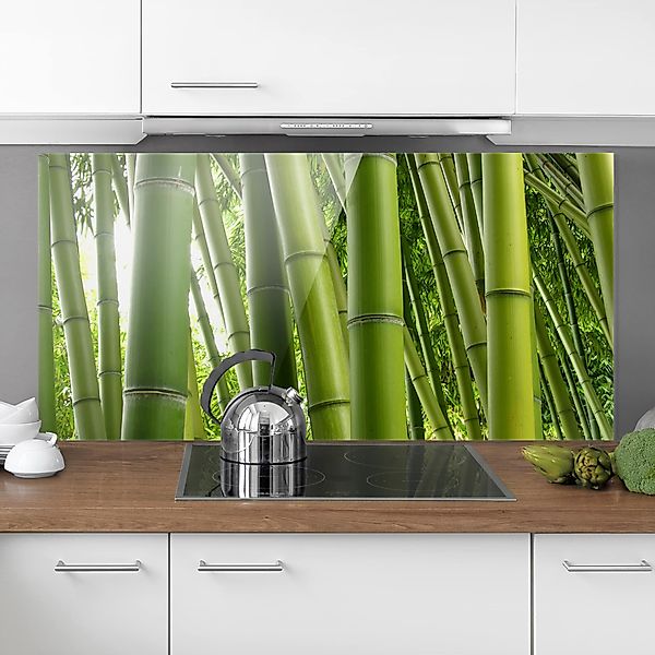 Glas Spritzschutz - Querformat 2:1 Bamboo Trees günstig online kaufen