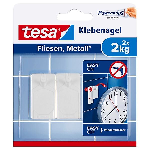 tesa Klebehaken tesa Klebenagel Fliesen&Metall, verstellbar, günstig online kaufen