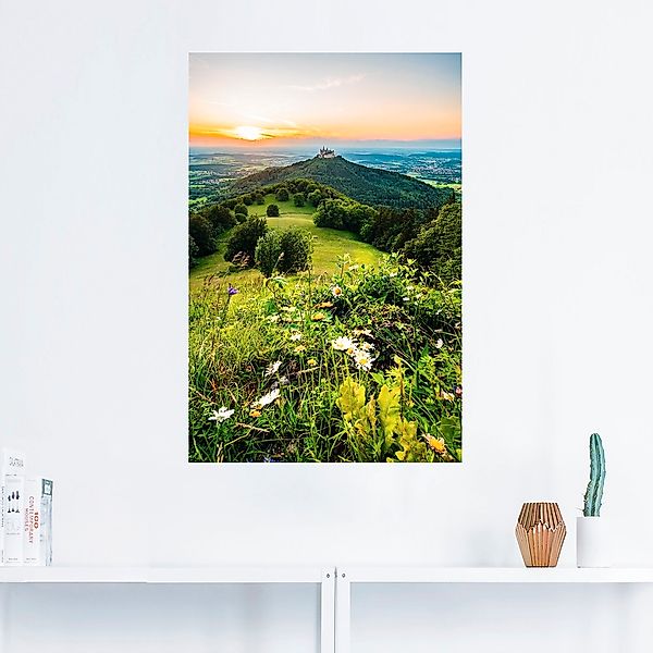 Artland Wandfolie »Burg Hohenzollern bei Sonnenuntergang«, Berge & Alpenbil günstig online kaufen