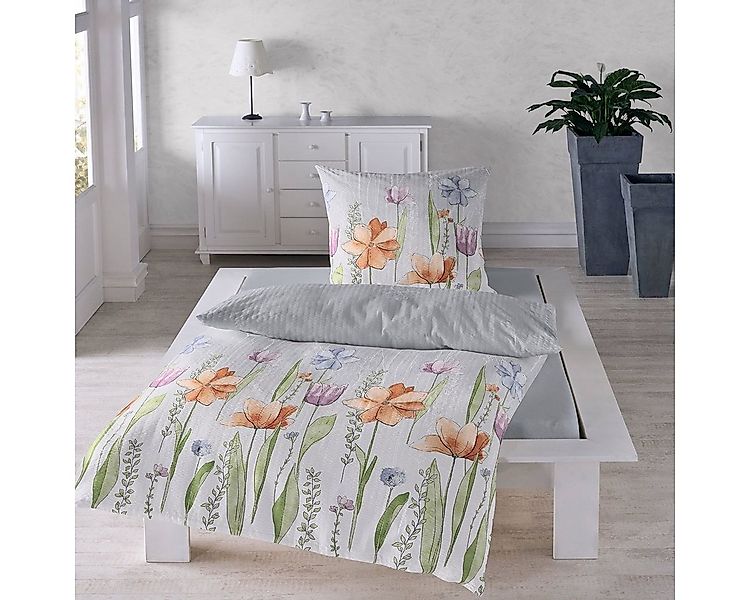 TRAUMSCHLAF Bettwäsche Aquarell Blumen, Seersucker, 2 teilig, florale bügel günstig online kaufen