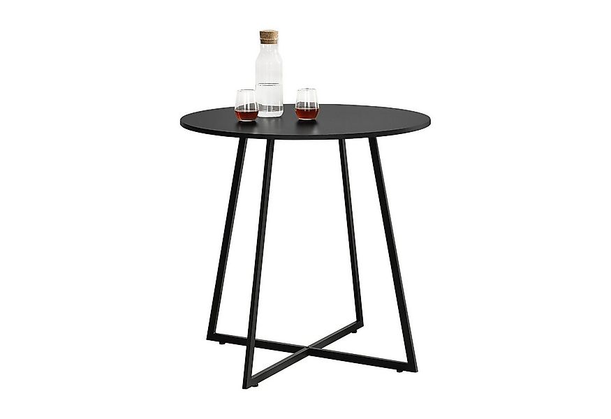 en.casa Küchentisch, »Vaggeryd« 78x80cm mit Metallgestell Schwarz günstig online kaufen