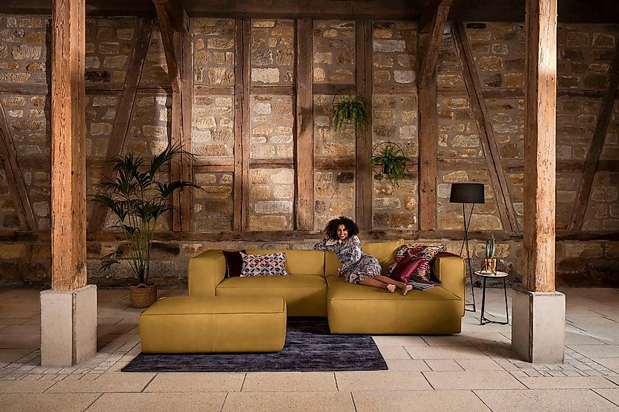 W.SCHILLIG Ecksofa "around-the-block" inklusive Hocker, mit eleganter Biese günstig online kaufen