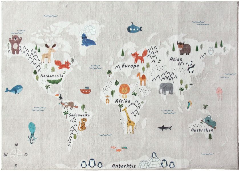 my home Kinderteppich Weltkarte, rechteckig, Höhe: günstig online kaufen