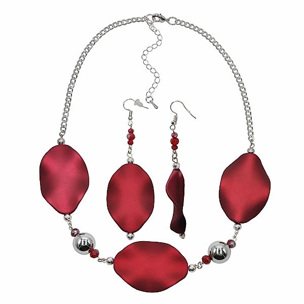 Steuer Paar Ohrhänger "Metall glanz Glasstein bordeaux rot" günstig online kaufen