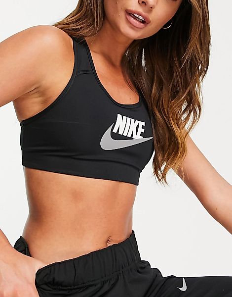 Nike Training – Futura – Sport-BH in Schwarz mit mittlerer Stützfunktion un günstig online kaufen