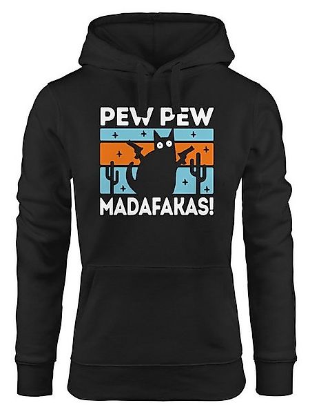 MoonWorks Hoodie Kapuzen-Pullover Damen Pew Pew Madafakas Katze Cat crazy v günstig online kaufen