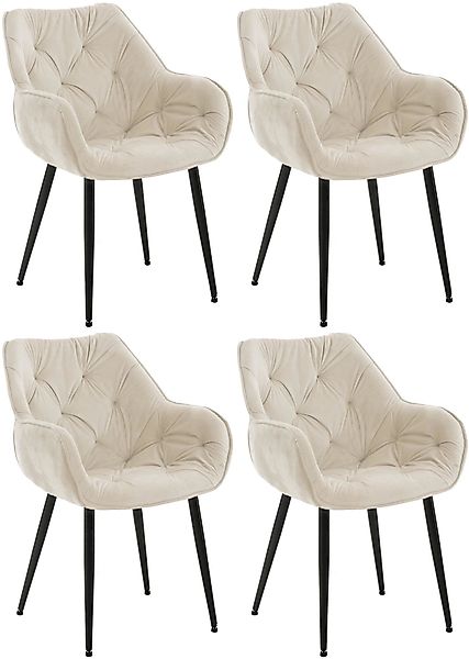 CLP Esszimmerstuhl Tanna Samt (4er Set), günstig online kaufen