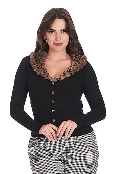 Banned Strickjacke Sweet Nothing Cardigan Retro Vintage Abnehmbarer Kunstfe günstig online kaufen