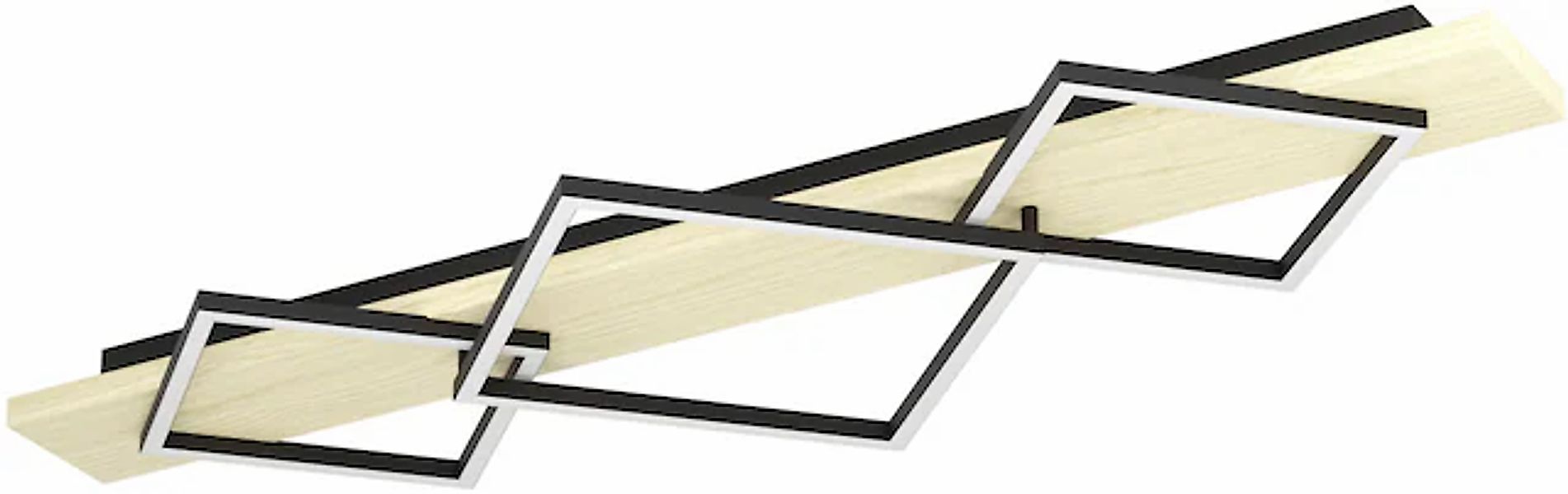 EGLO Deckenleuchte »BOYAL Deckenlampe - Stahl, Holz - LED;LED - 2X13W;1X16W günstig online kaufen