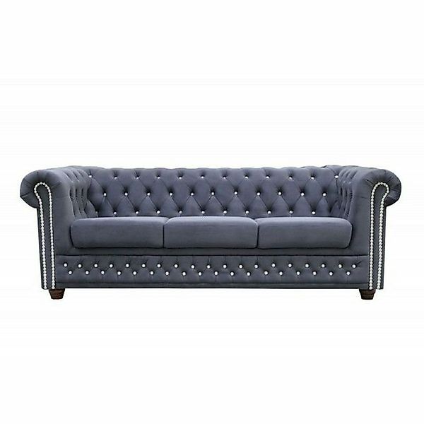 JVmoebel Sofa Chesterfield 3+1 Sitzer Polster Sofagarnitur Leder Wohnzimmer günstig online kaufen