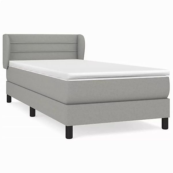 furnicato Bett Boxspringbett mit Matratze Hellgrau 100x200 cm Stoff (1-tlg) günstig online kaufen