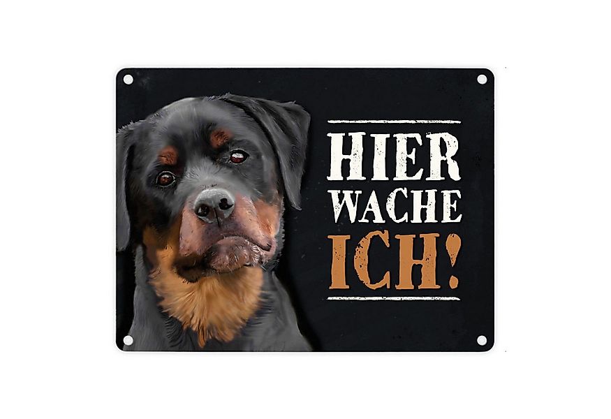 speecheese Metallschild Metallschild mit Rottweiler Motiv und Spruch: Hier günstig online kaufen
