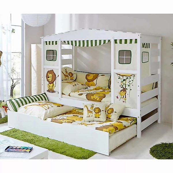 Kinderbett mit Ausziehbett Dschungel Design günstig online kaufen
