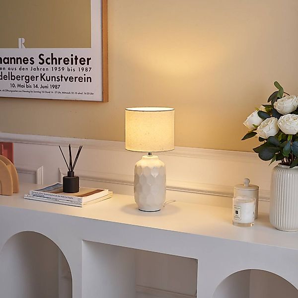 Pauleen Tischleuchte »Charming Sparkle max.20W Crème Stoff/Keramik«, 1 flam günstig online kaufen